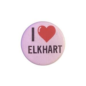 Vintage ‘I Love Elkhart’ Pin - Heart Design Souvenir Collectible